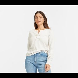 BRAND NEW Off-White Re-cotton Henley from Everlane sz L